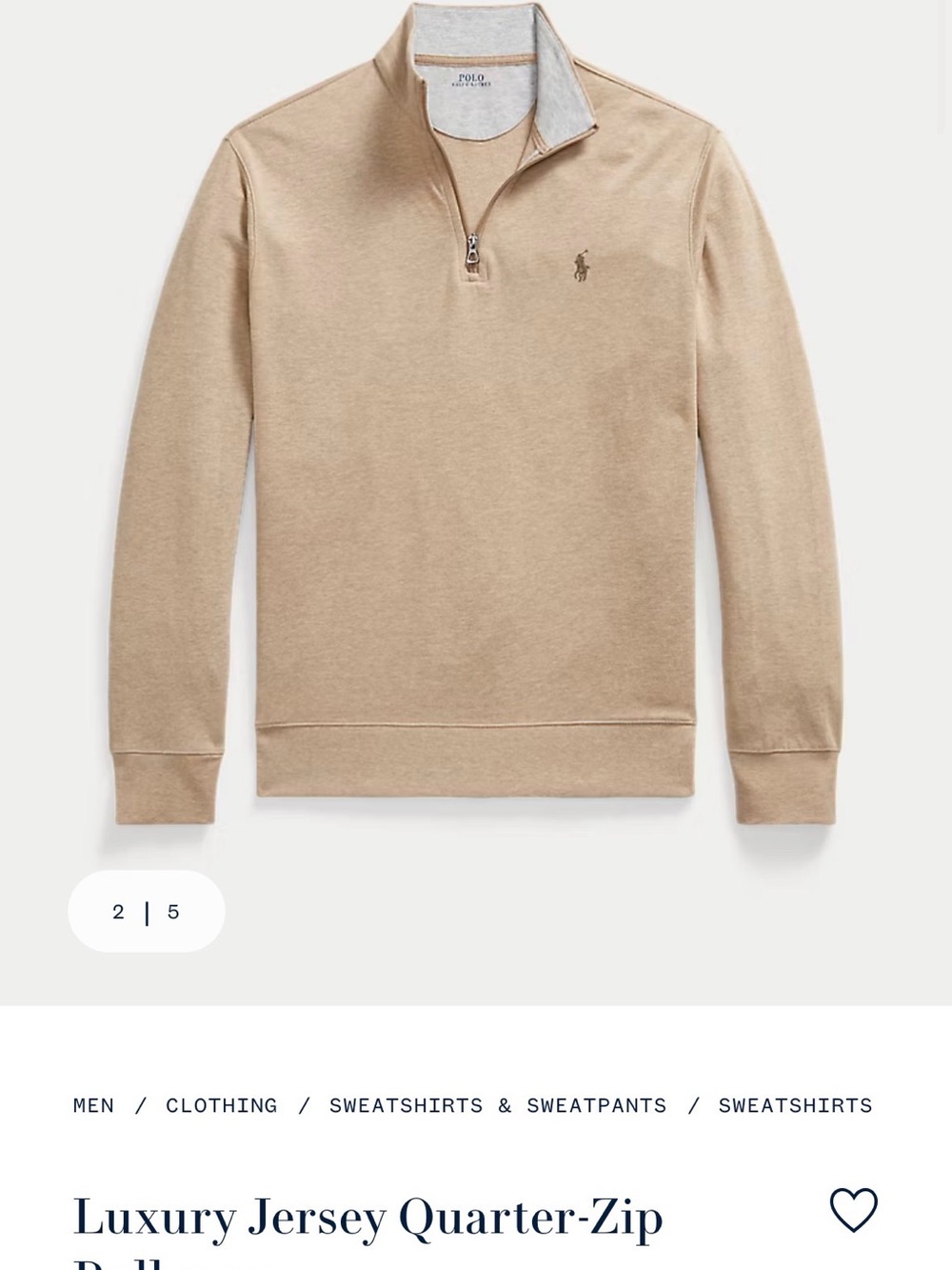 Polo by Ralph Lauren Men's Zip-Neck Sweater in Tan